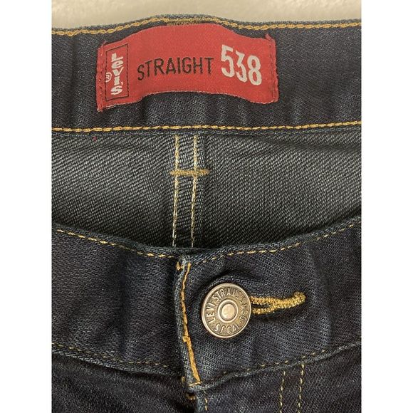 Levi's 538 Straight Denim Jeans Mens‎ Blue Dark Wash Size 34x32 (34x29 Measured) - Picture 5 of 16
